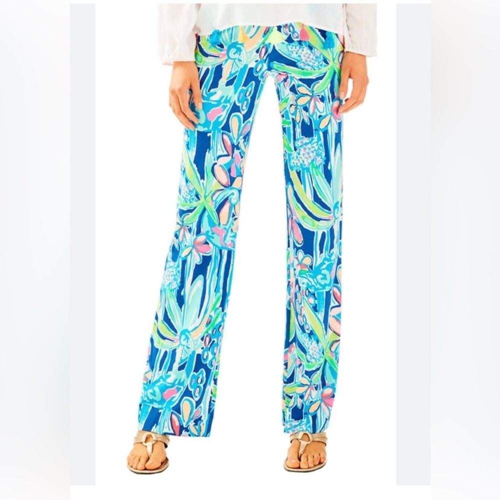 Lilly Pulitzer Georgia May Palazzo Stretch pants Size XS 33” length